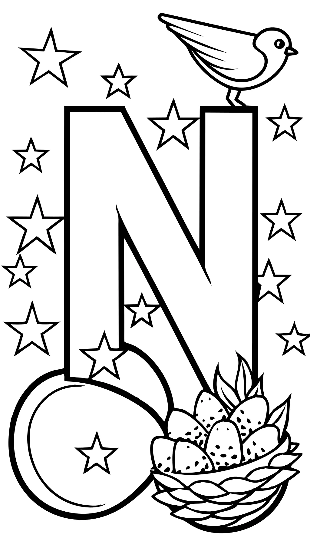 letter n coloring pages